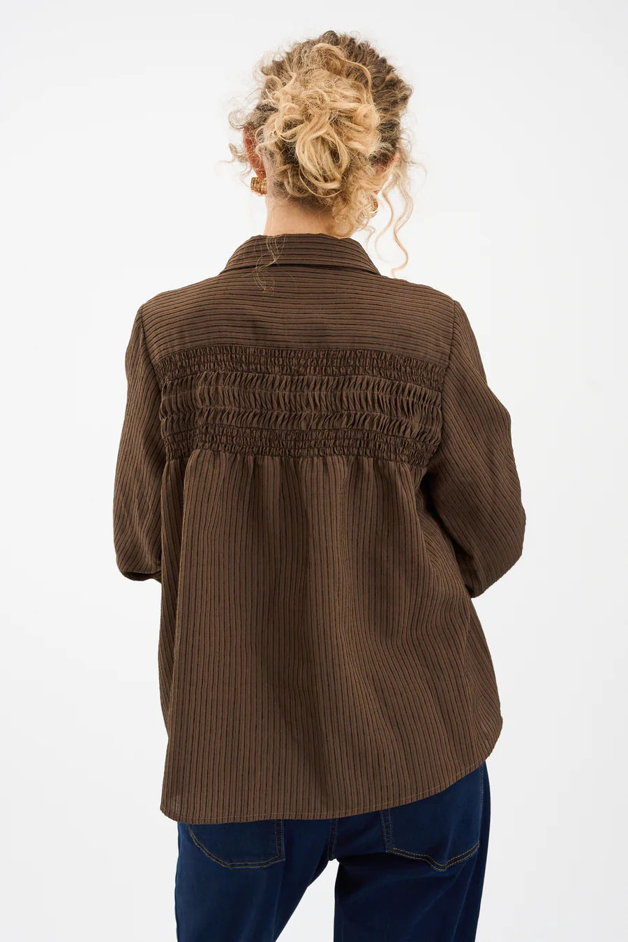 Pieszak Skjorte - PD-Cassandra New Pintuck Velvet Skjorte i Black Coffee