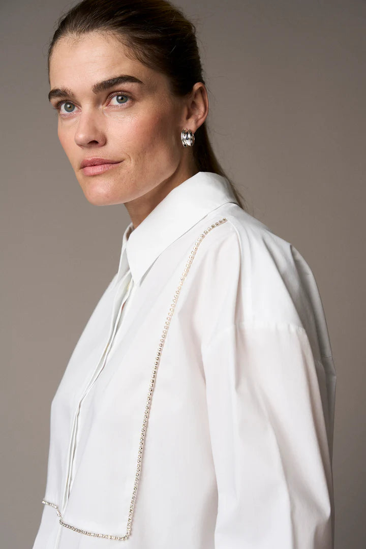 Pieszak Skjorte - PD-Dahlia Long Skjorte i Hvid