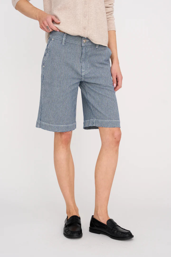 Pieszak Shorts - PD-Gilly French Shorts Blue Ocean Stripe Denim Blue