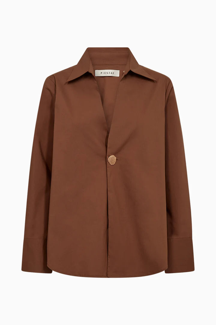 Pieszak Skjorte - PD-Tulip Poplin Botton Skjorte i Toffee