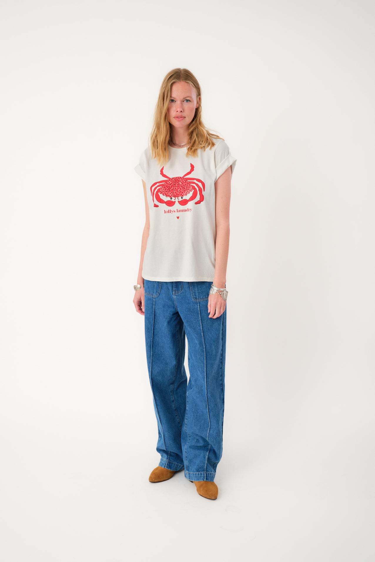 Lollys Laundry T-shirt - RomaLL Crab T-shirt i Hvid med Krabbe