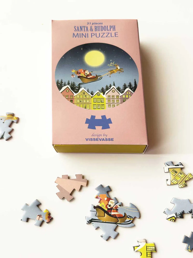 Visse Vasse Puslespil - Santa & Rudolf Mini Puslespil, 31 Brikker