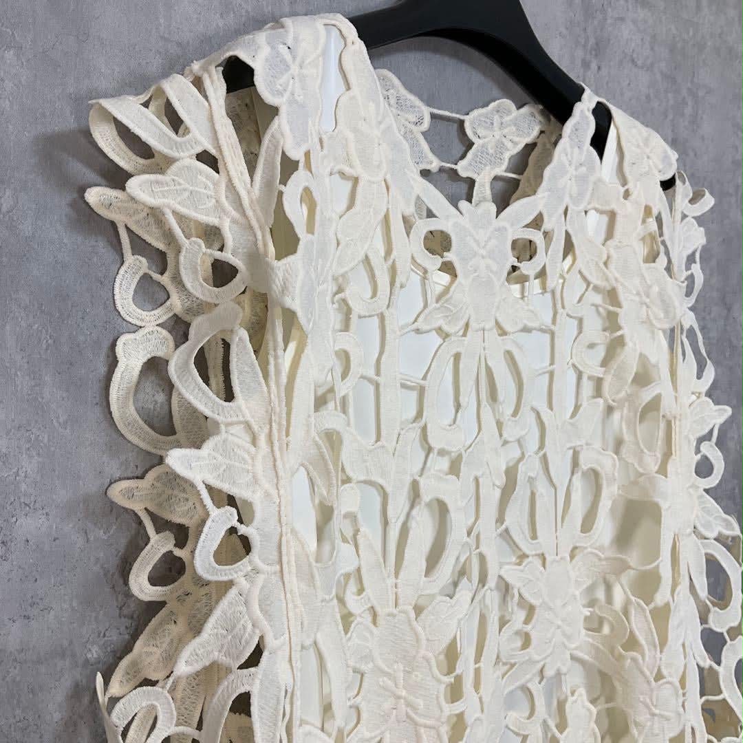 Tim & Simonsen Top - Gudrun Lace Top i Ivory