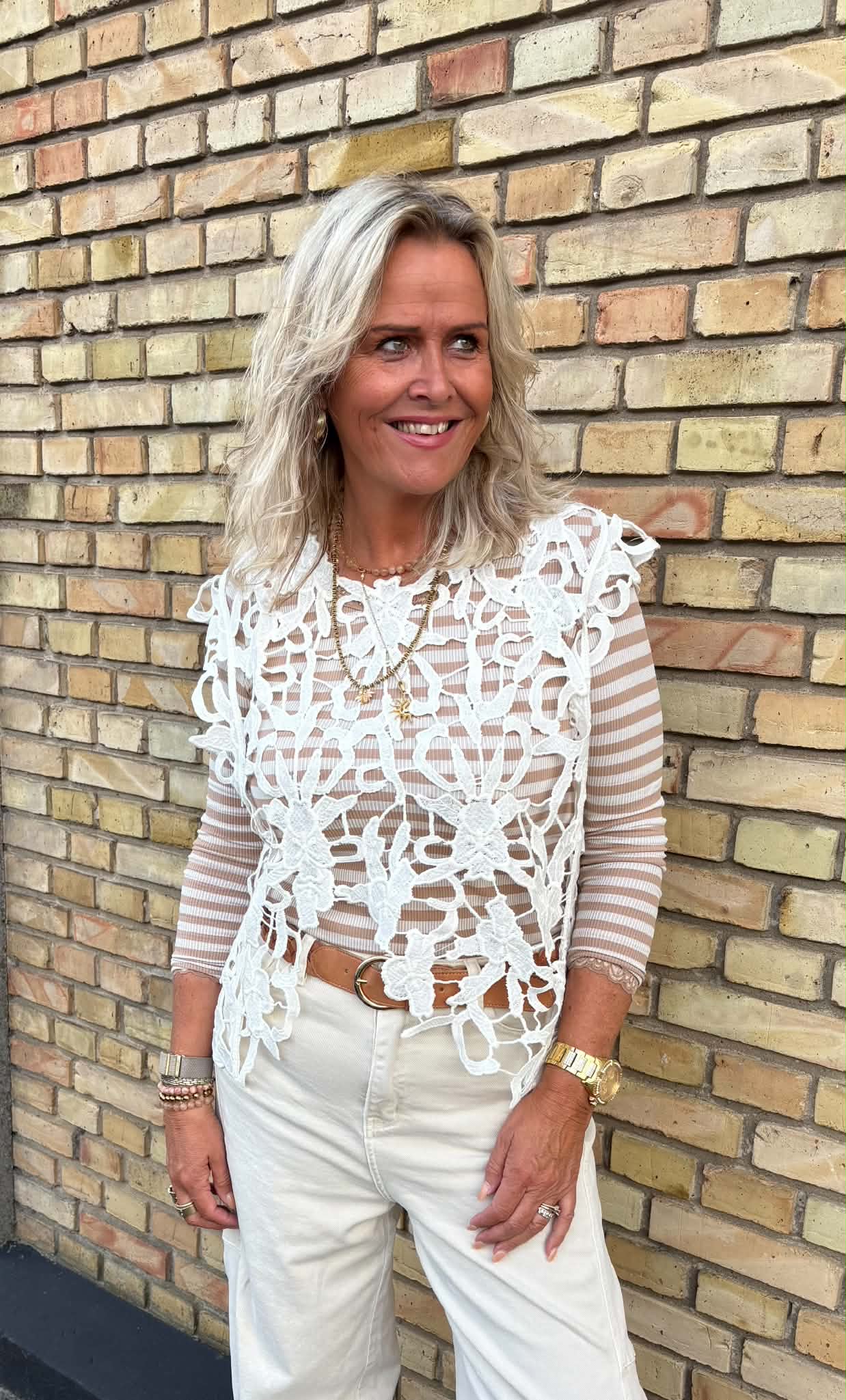 Tim & Simonsen Top - Gudrun Lace Top i Ivory