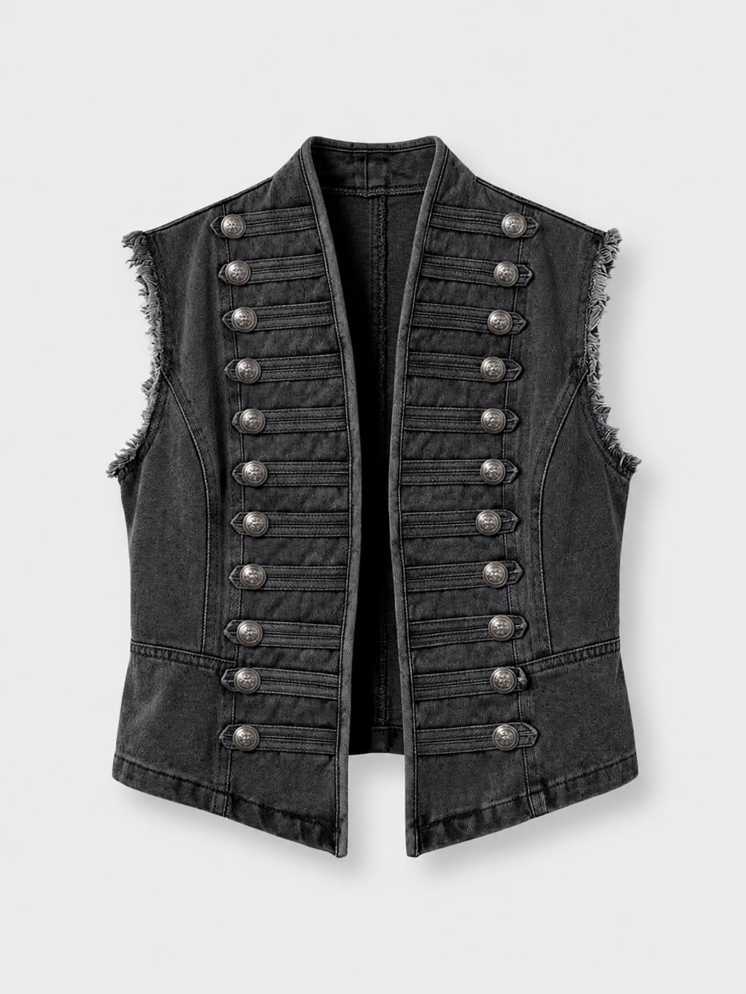 Tim & Simonsen Vest - TSC152 Michaela Denim Vest i Black Stone Wash