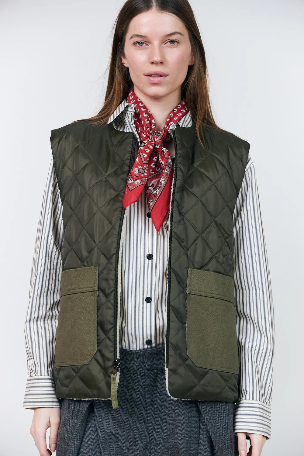 Lollys Laundry Vest - UnityLL Vendbar Vest i Dark Green