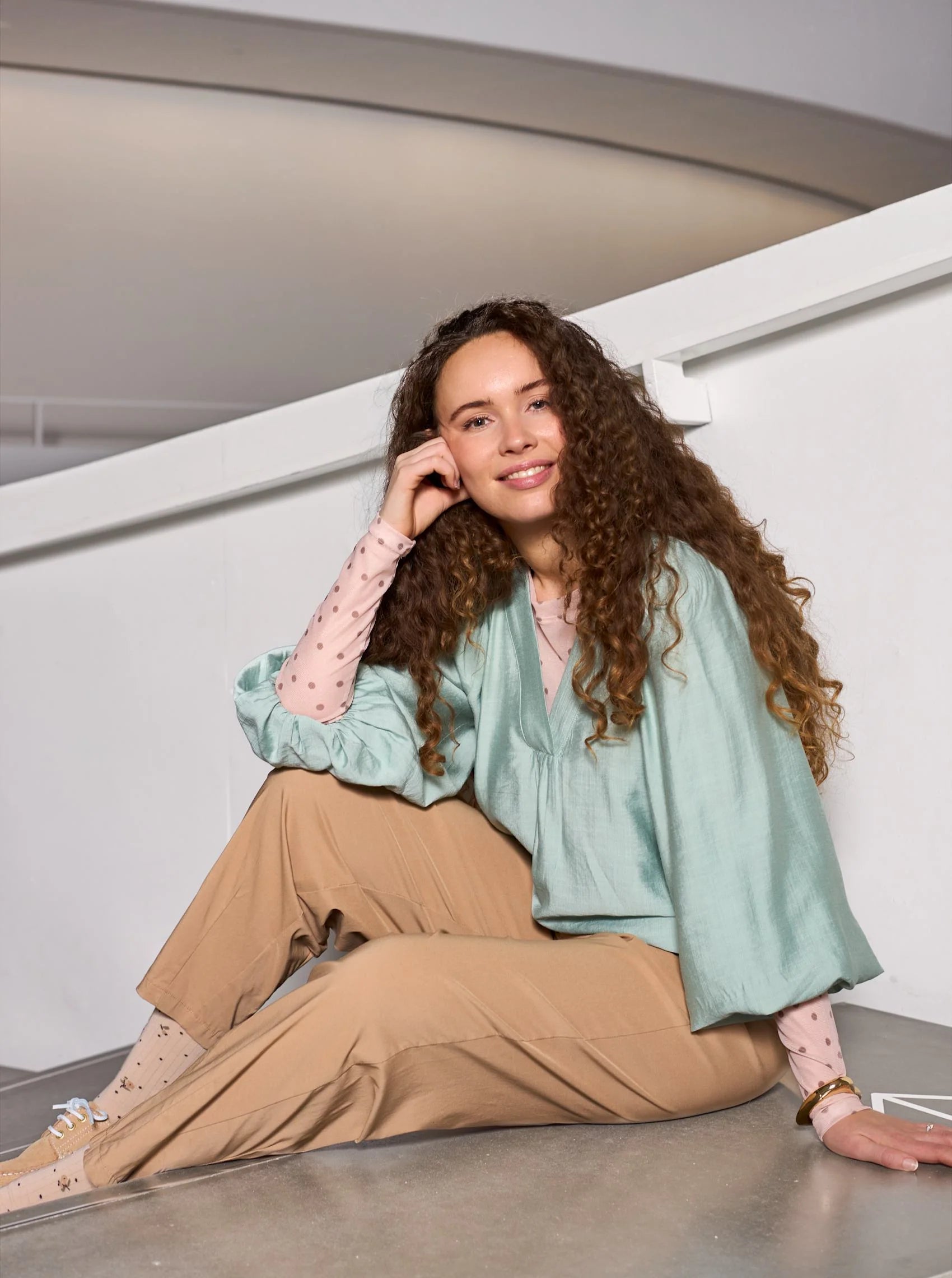 Black Colour Bukser - BcBeate Barrel Bukser i Latte