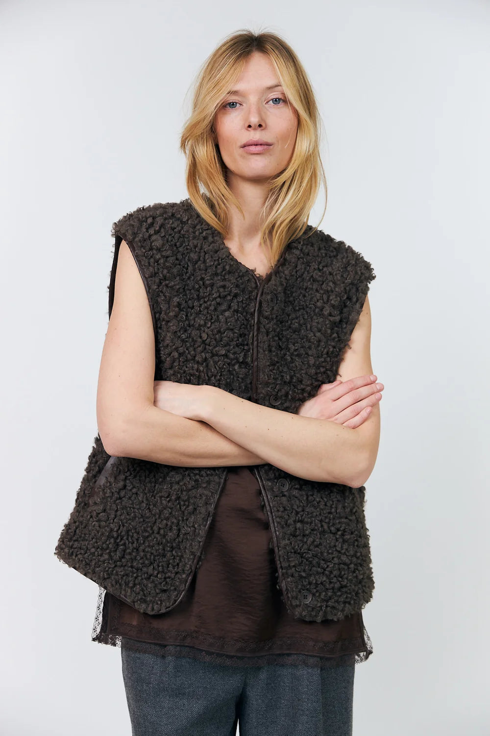 Lollys Laundry Vest - VadaLL Vest i Dark Mocca