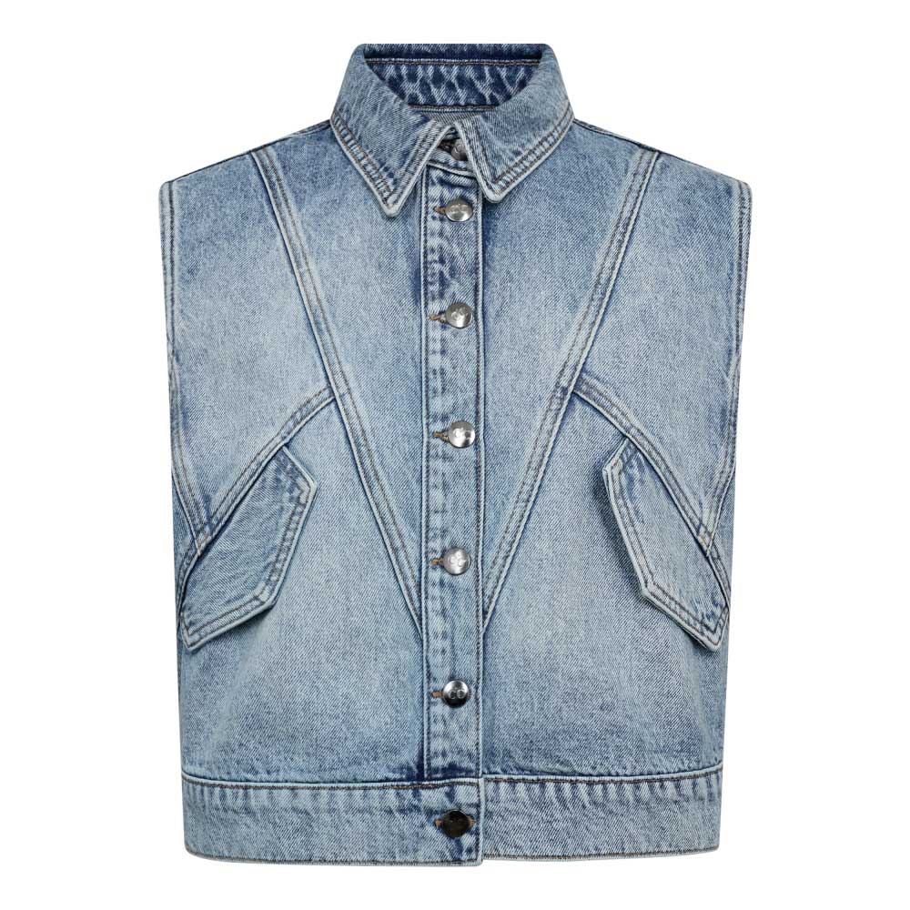 Co´Couture Vest - BowieCC Denim Vest i Fade Denim