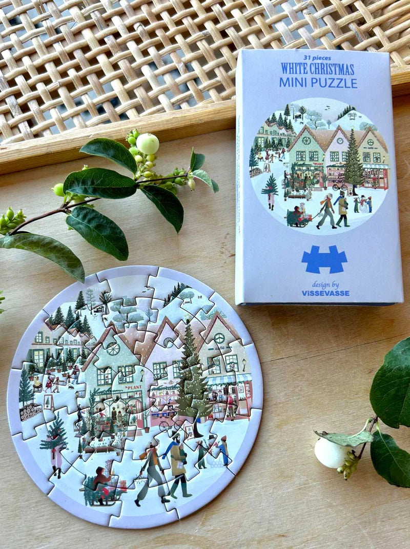 Visse Vasse Puslespil - White Christmas Mini Puslespil med 31 Brikker
