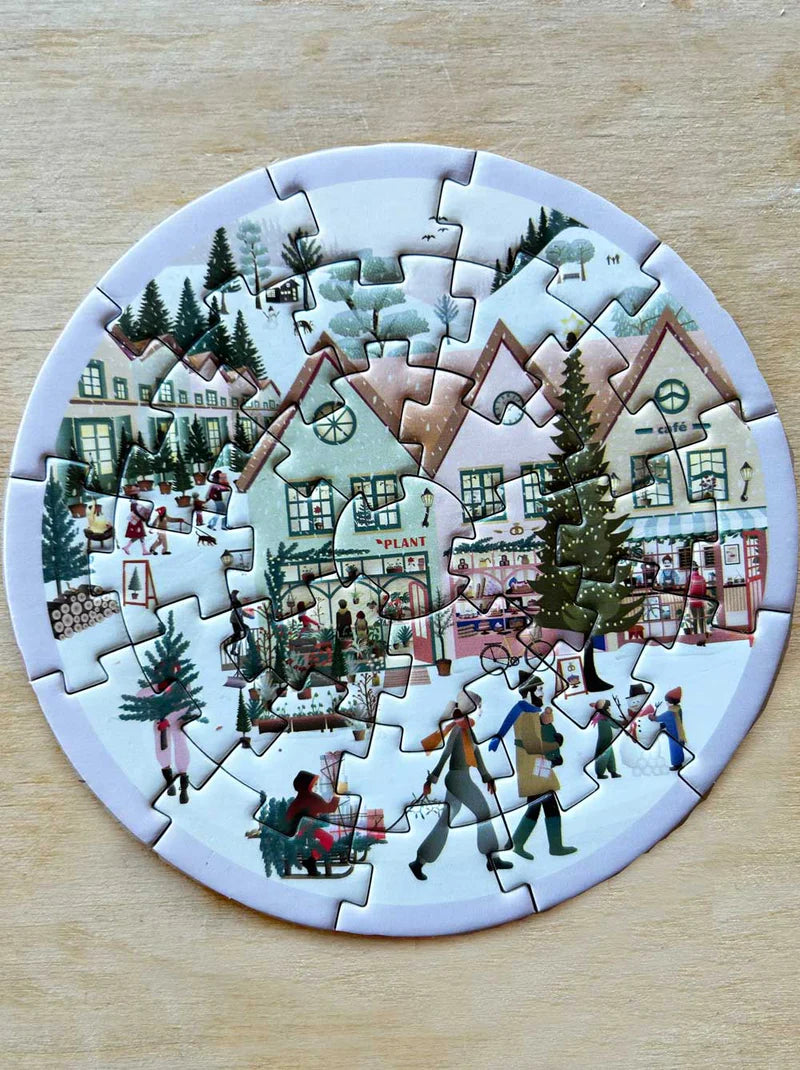 Visse Vasse Puslespil - White Christmas Mini Puslespil med 31 Brikker