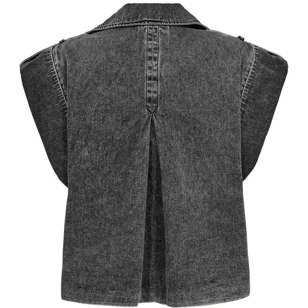 Gossia Vest - AlfridaGO Denim Vest i Black Snow Wash