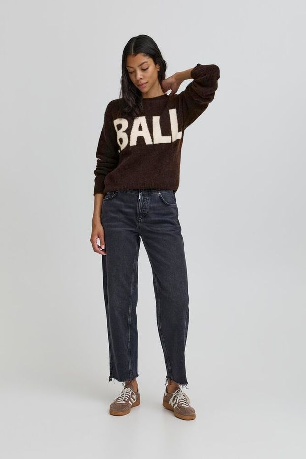 BALL Original Sweat - BaStacy Rib Strik i Coffee Bean