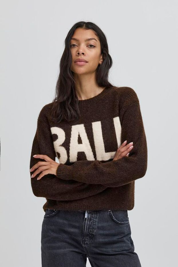 BALL Original Sweat - BaStacy Rib Strik i Coffee Bean