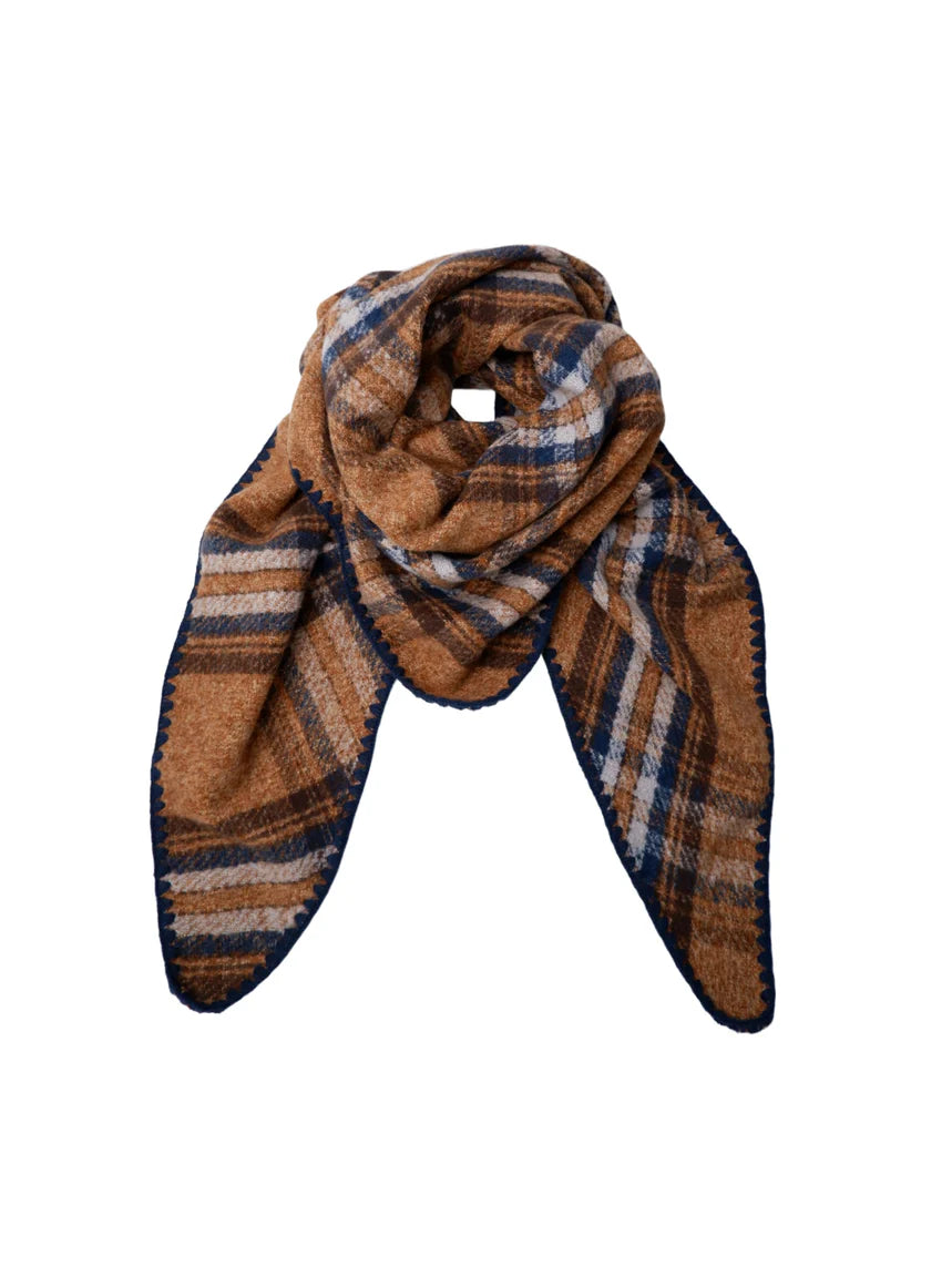 Black Colour Tørklæde - BcLeoni Chequered Tørklæde i Camel