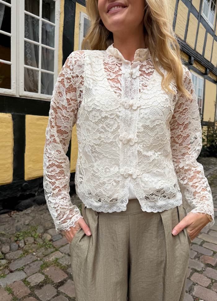 Black Colour Bluse - BcRosa Napoleon Bluse I Off White