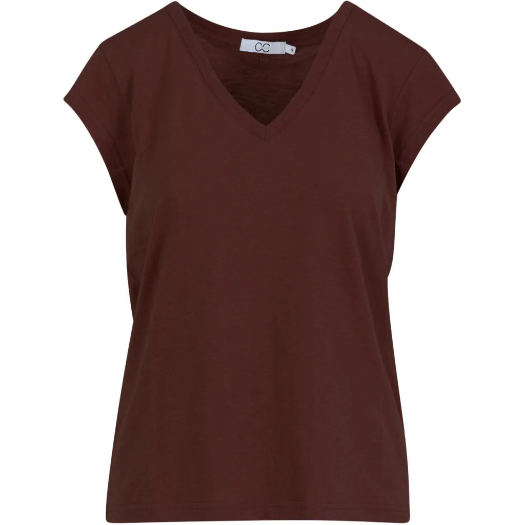 Coster Copenhagen T-shirt - CC Heart Basic V-Hals T-shirt i Chocolate Nut