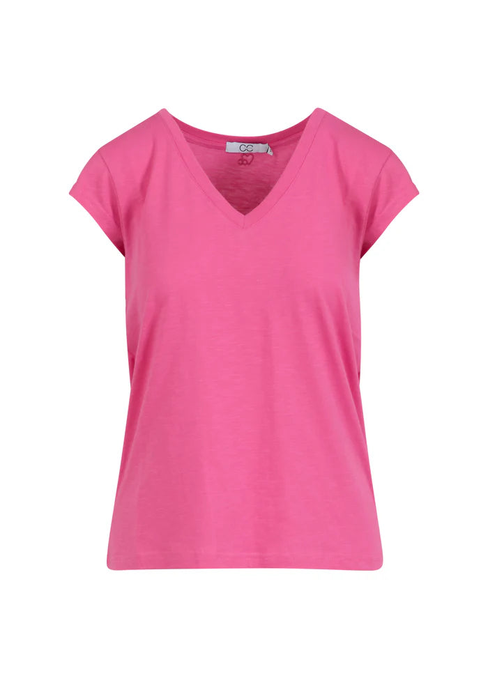 Coster Copenhagen T-shirt - CC Heart Basic T-shirt V-Hals i Clear Pink