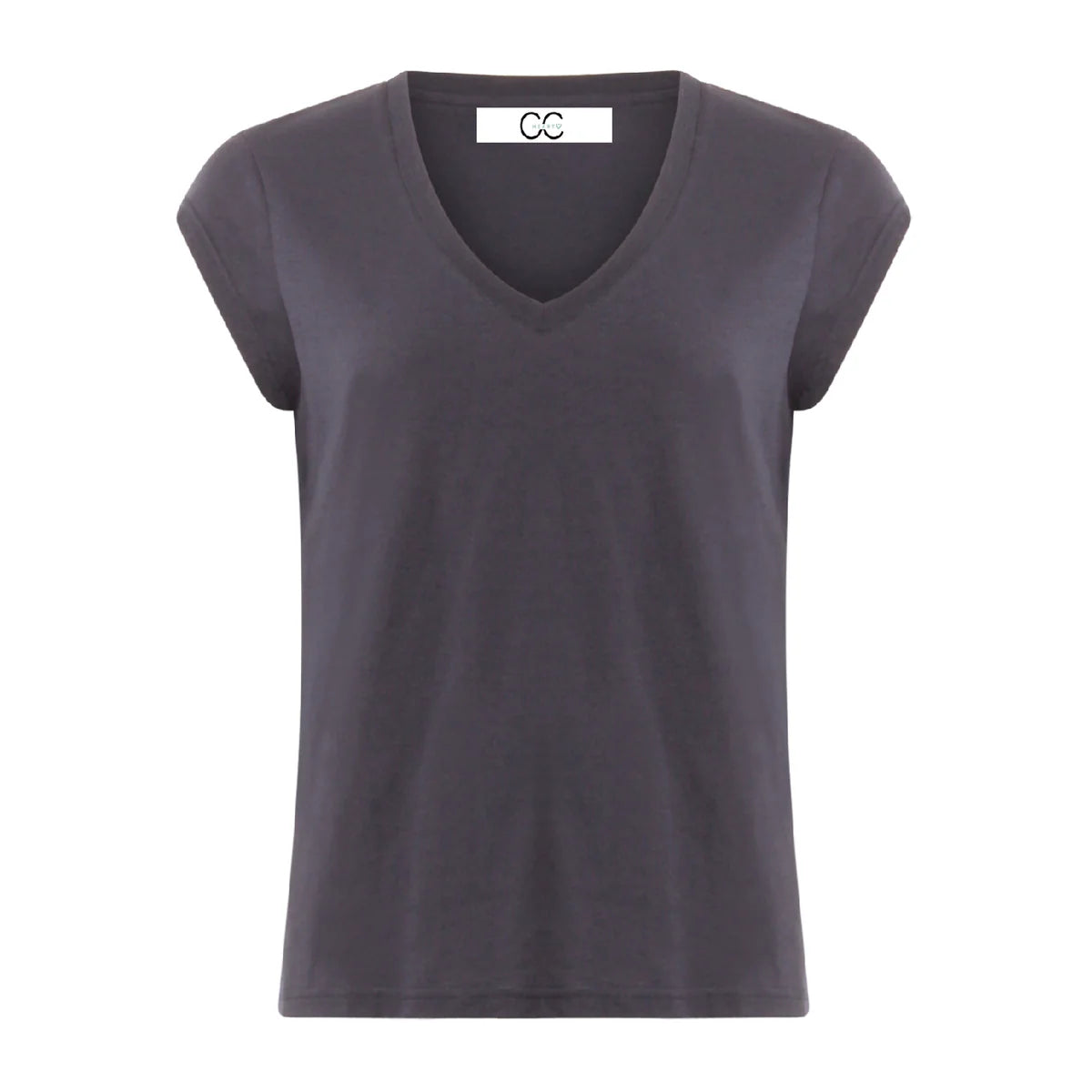Coster Copenhagen T-shirt - CC Heart Basic V-Hals T-shirt i Dark Stone Grey