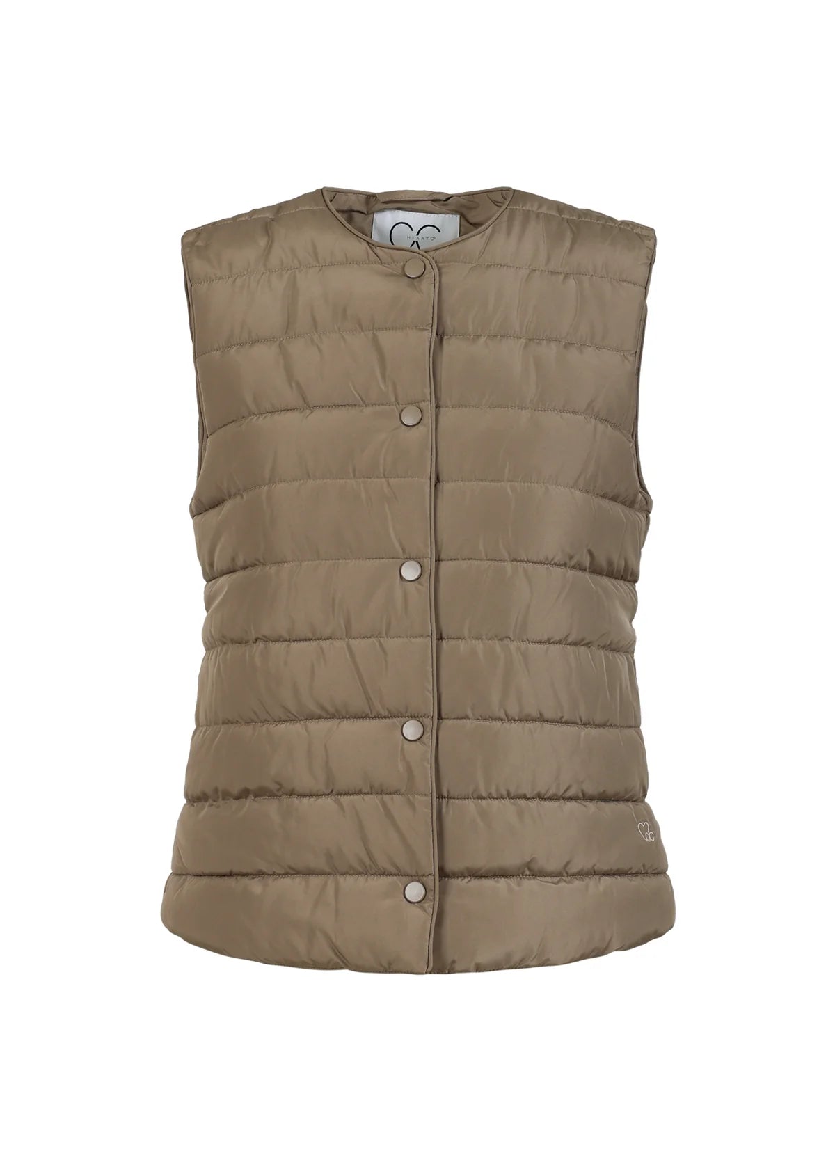Coster Copenhagen Vest - CC Heart Asta Quiltet Vest i Sand Olive