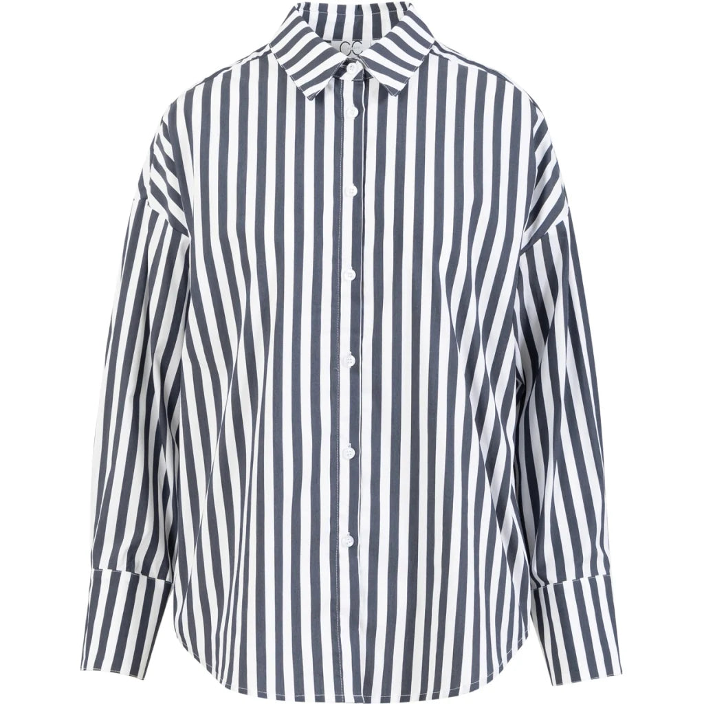 Coster Copenhagen Skjorte - CC Heart Harper Oversize Stribet Skjorte i Navy Strib