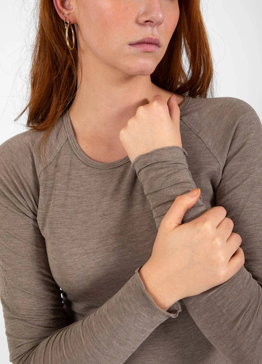 Coster Copenhagen Bluse - CC-Heart Lana Uld Bluse i Hazel Melange