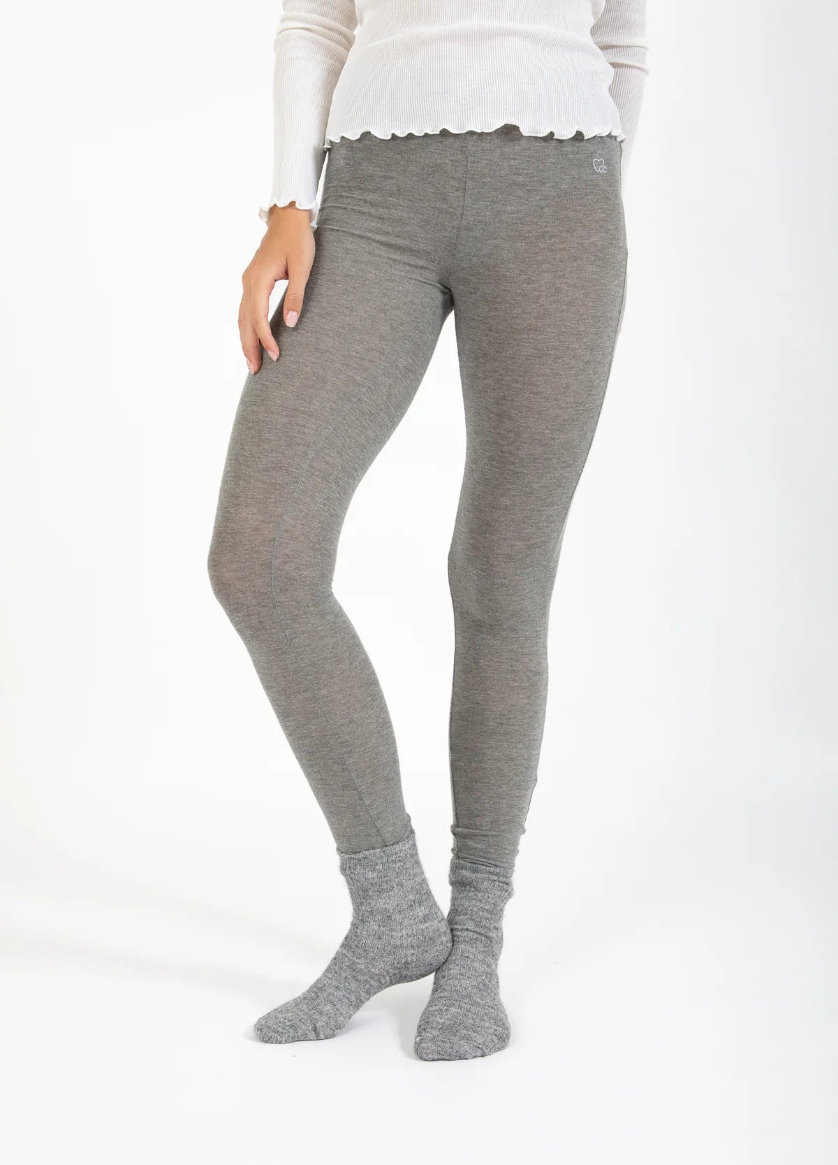 Coster Copenhagen Leggings - CC-Heart Lana Uld Leggings i Grå Melange