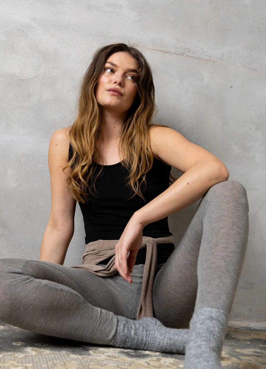 Coster Copenhagen Leggings - CC-Heart Lana Uld Leggings i Grå Melange