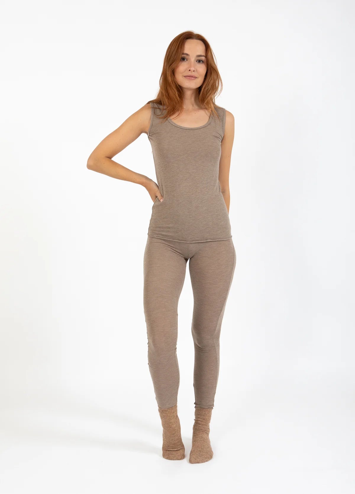 Coster Copenhagen Leggings - Cc Heart Lana Uld Leggings i Hazel Melange