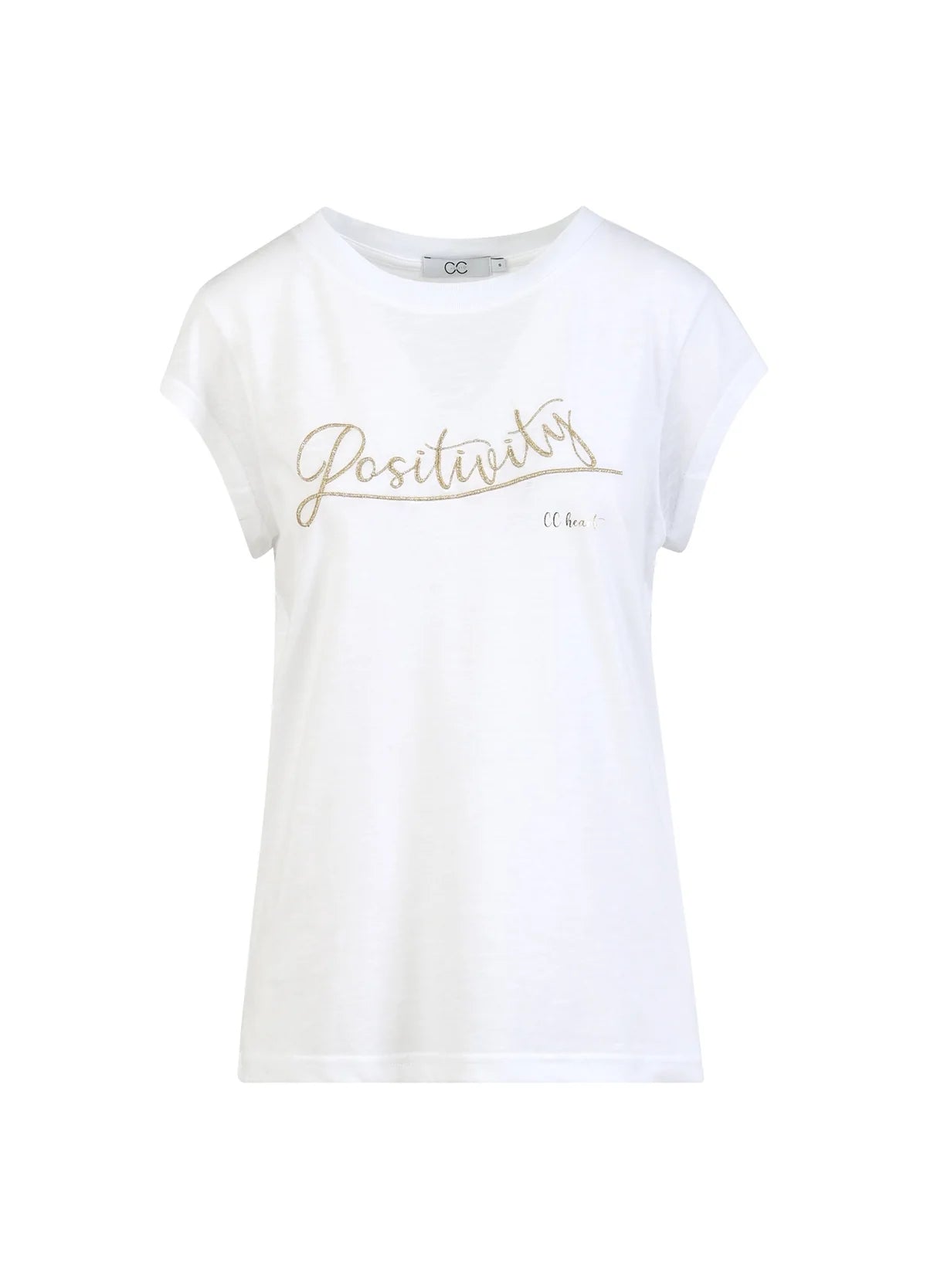 Coster Copenhagen T-shirt - CC-Heart Positivity T-shirt i Hvid-Guld