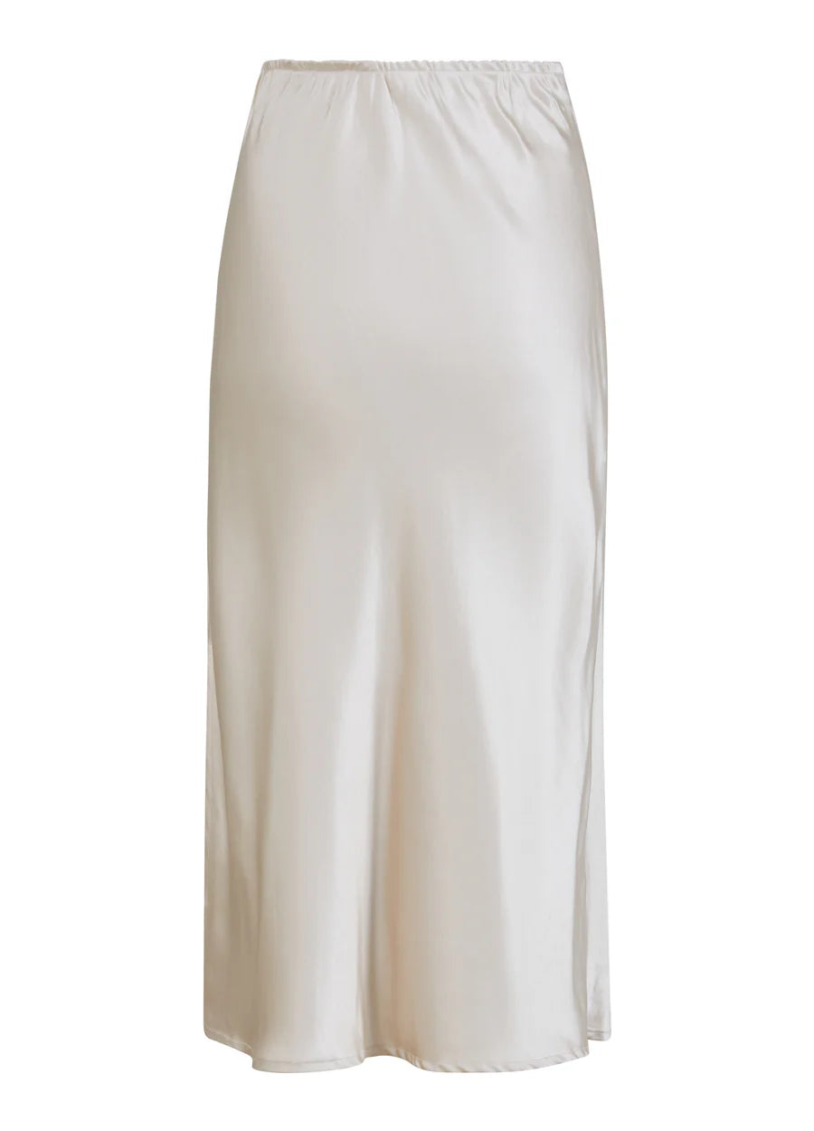 Coster Copenhagen Nederdel - CC Heart Skylar Satin Nederdel i Off White