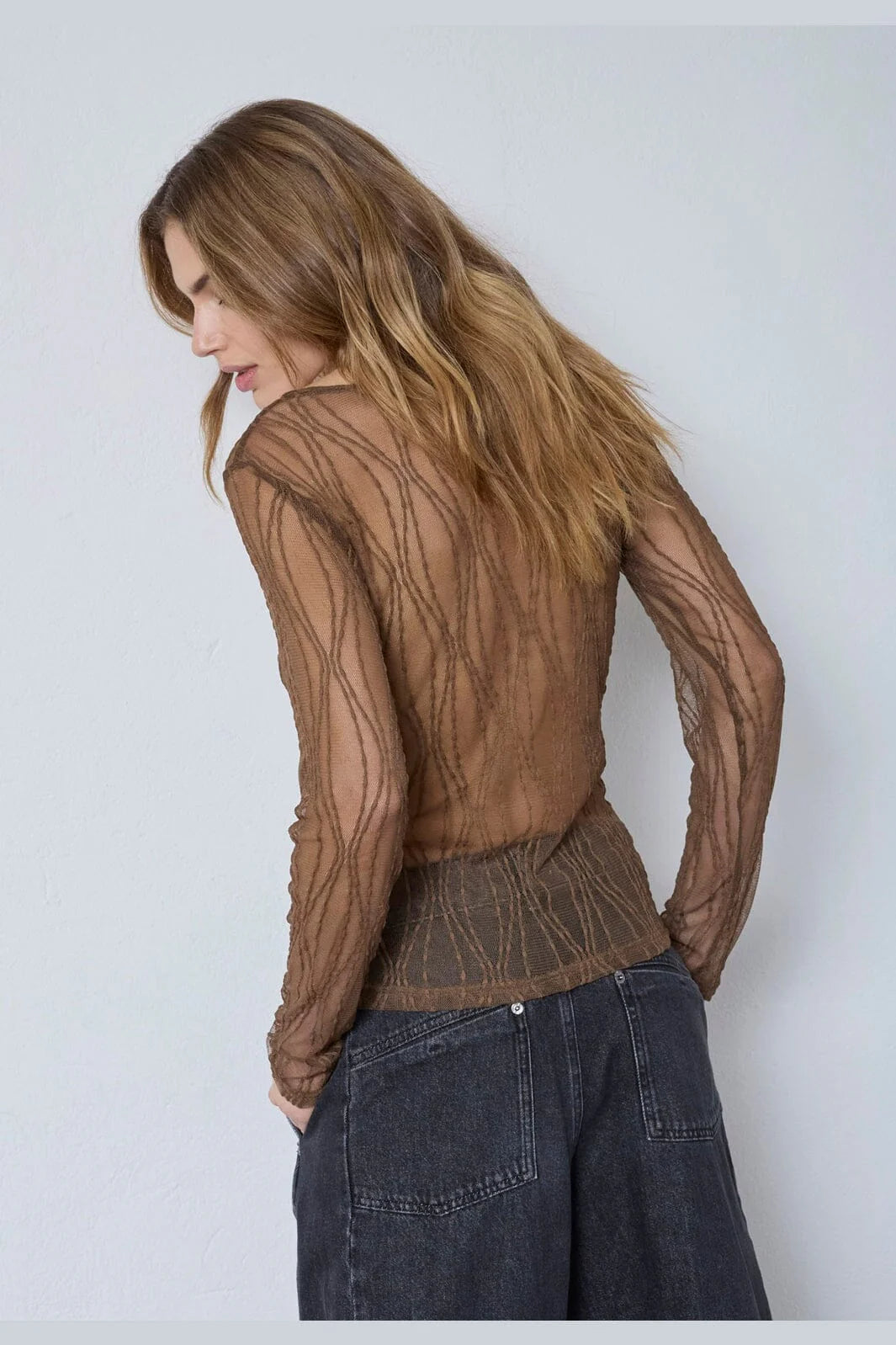 Co´couture Bluse - MarcyCC Mesh Bluse i Mocca
