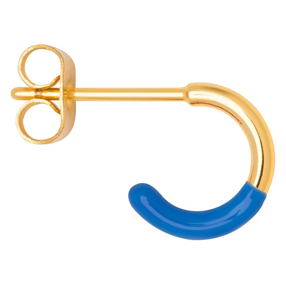 Lulu Copenhagen Ørering - Color Hoop, Half Dip Ørering i Blå
