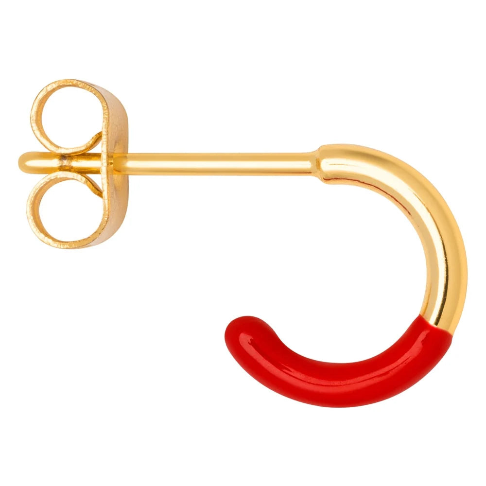 Lulu Copenhagen Ørering - Color Hoop, Half Dip Ørering i Passion Rød