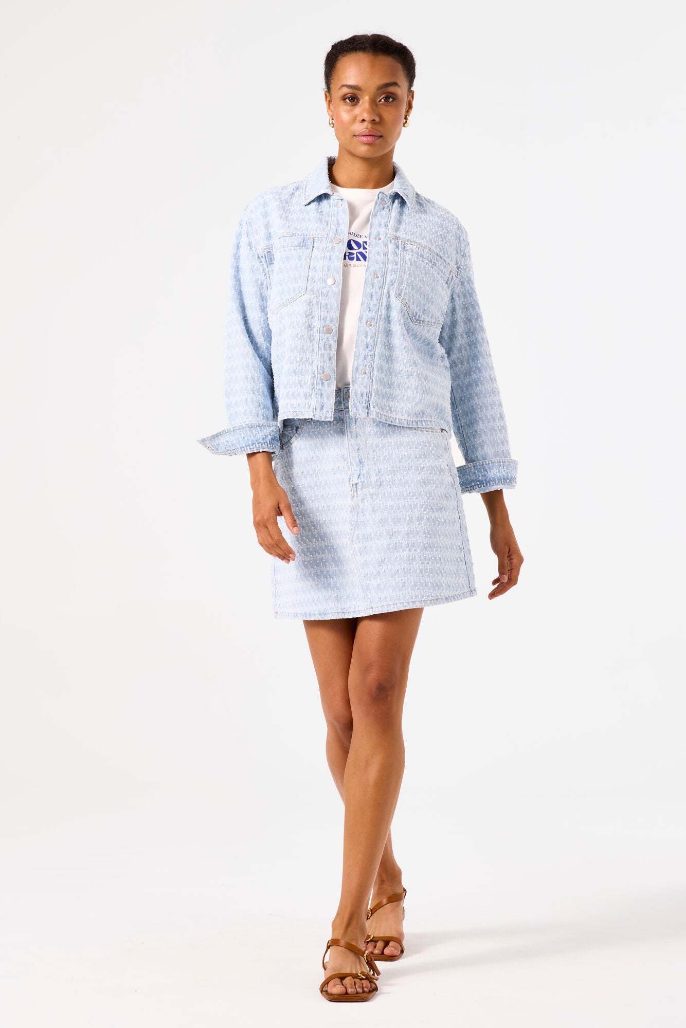 Garcia Nederdel - 50123 Kort Denim Nederdel i Light Used