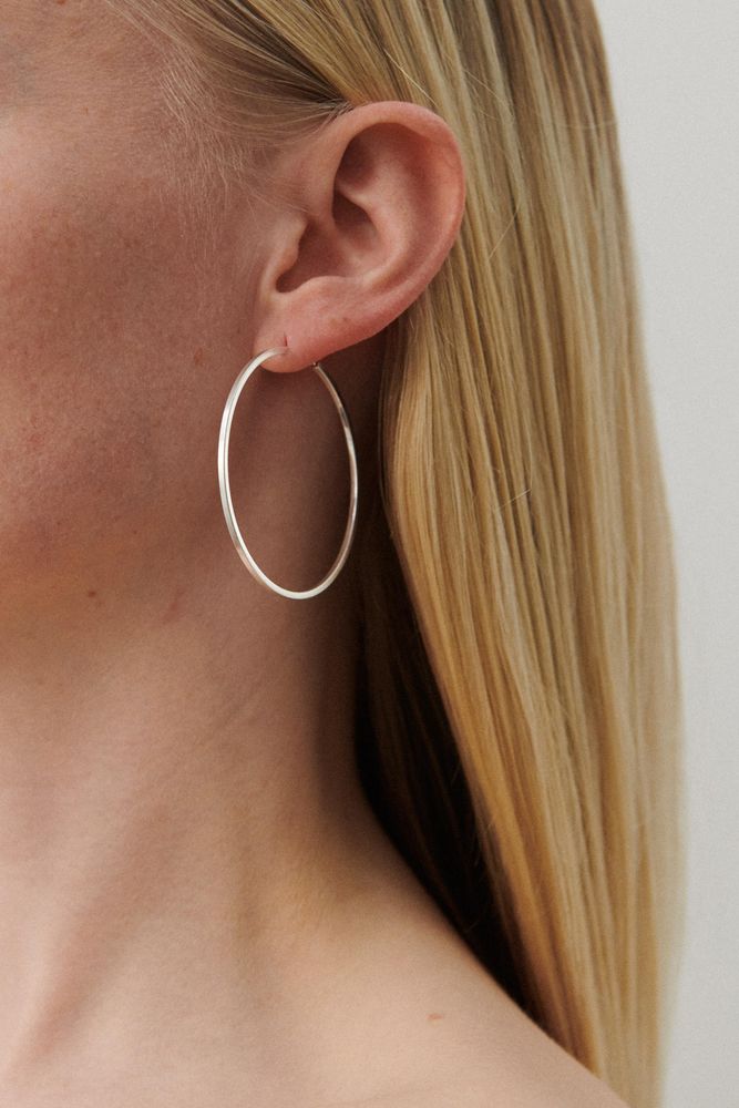 Pernille Corydon Øreringe - Orbit Hoops Ørering 50mm Sølv