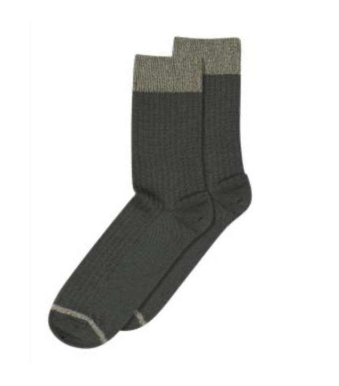 Sneaky Fox - Erina Uld Rib Strømper i Dusty Ivy