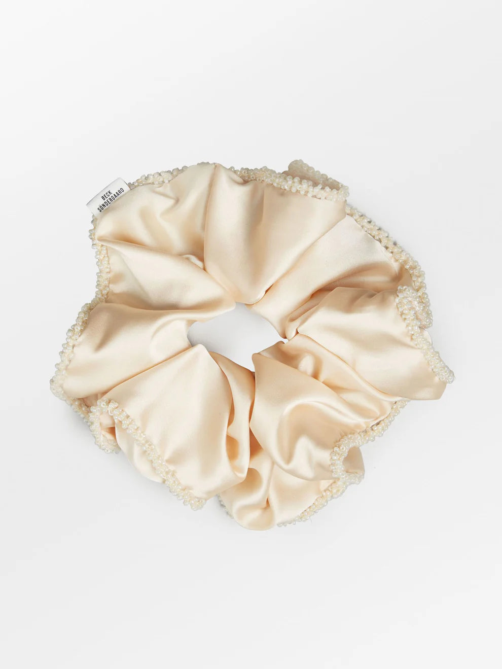 Beck Søndergaard Hårelastik - Luster Bead Scrunchie i Birch White