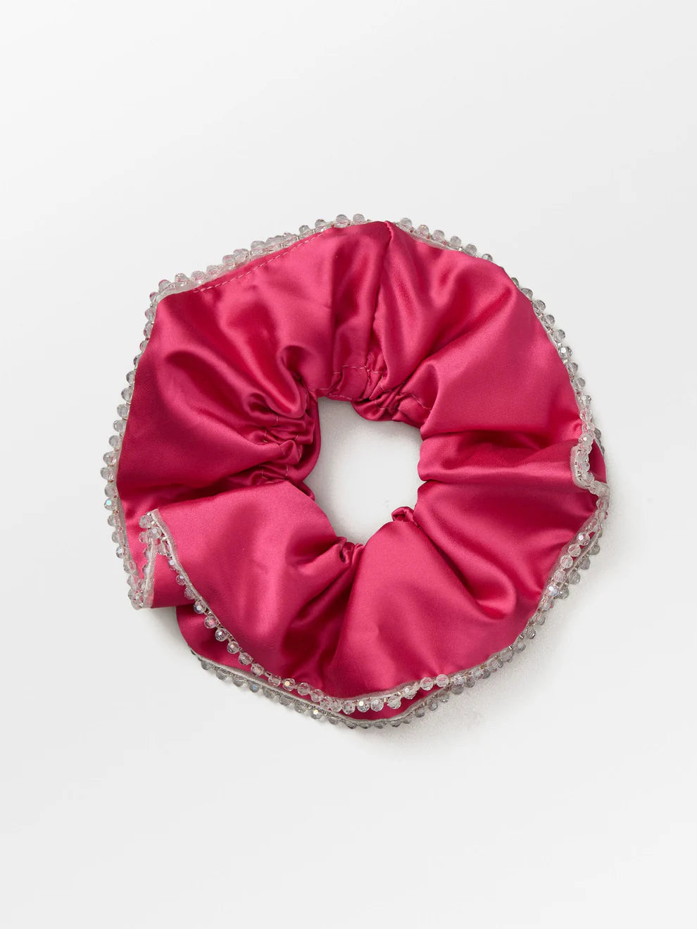 Beck Søndergaard Hårelastik - Luster Bead Scrunchie i Carmine Pink