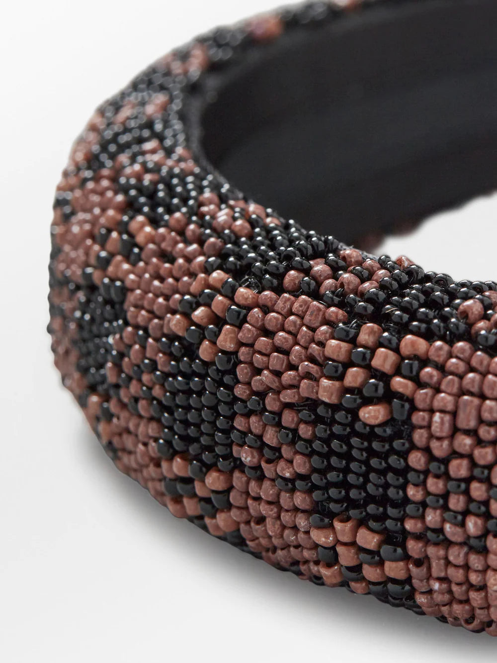 Beck Søndergaard - Gingham Beaded Hårbøjle i Acorn Brun