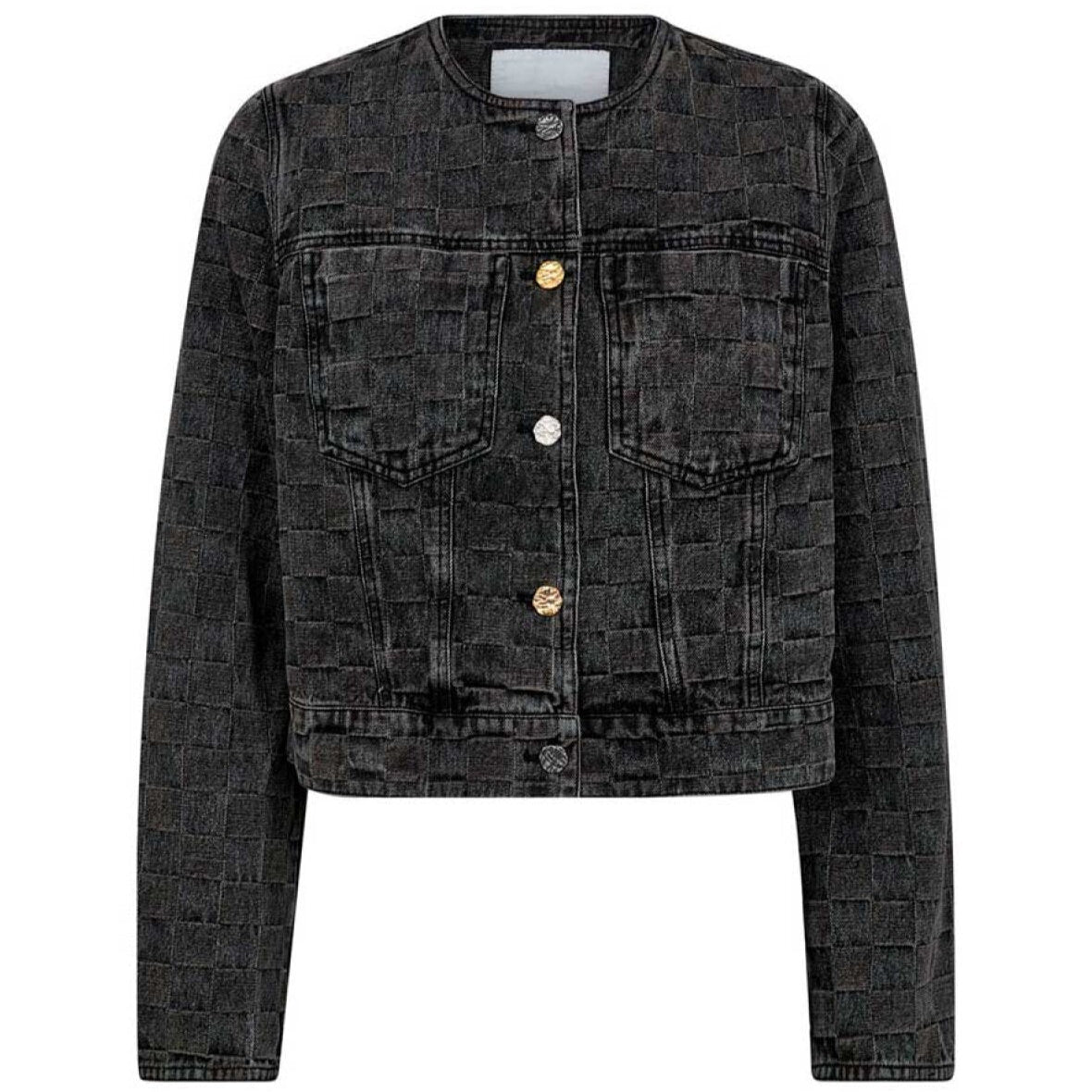 Haute L´amitié Jakke - Square Denim Crop Jakke i Sort Denim