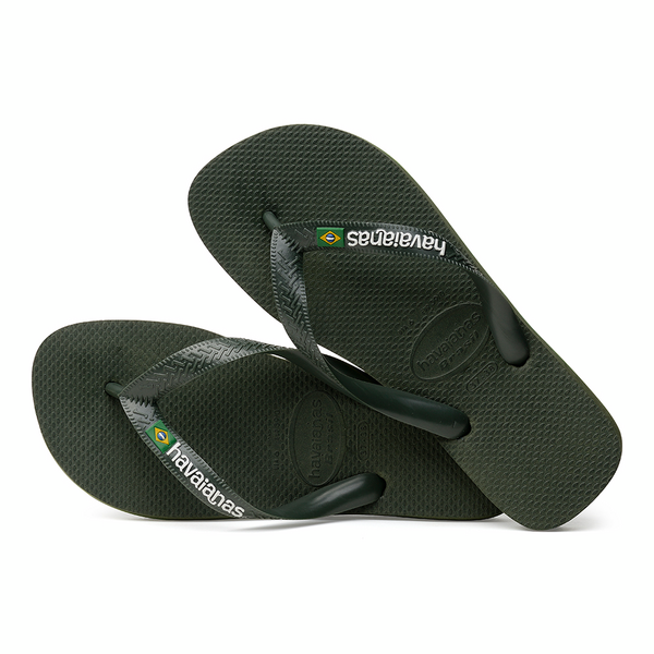 Havaianas Klipklappere - Hav Brasil Logo Slippers i Oliven Grøn