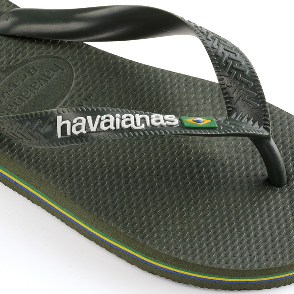 Havaianas Klipklappere - Hav Brasil Logo Slippers i Oliven Grøn