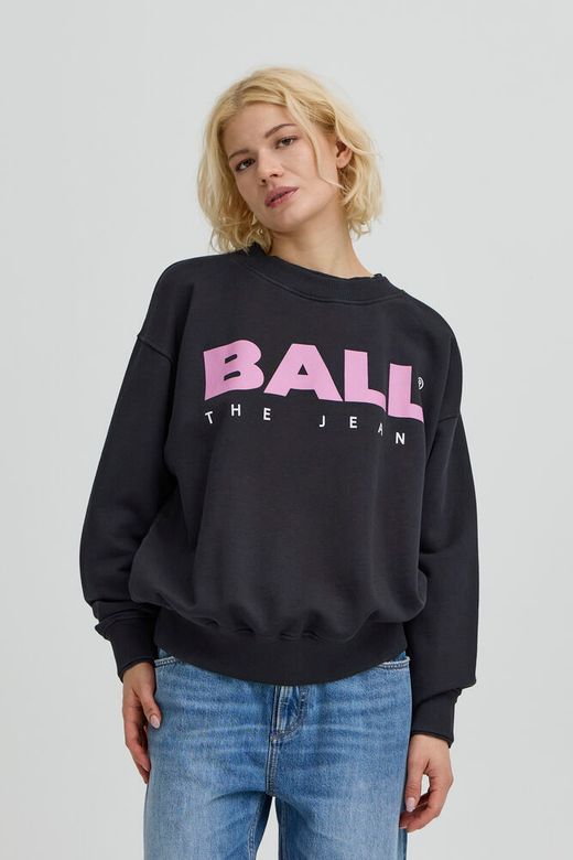 BALL Original Sweat - BaSimona Sweat i Sort Med Lyserød