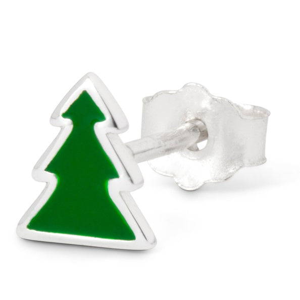 LULU Copenhagen Øreringe - Juletræ Grøn i Sølv
