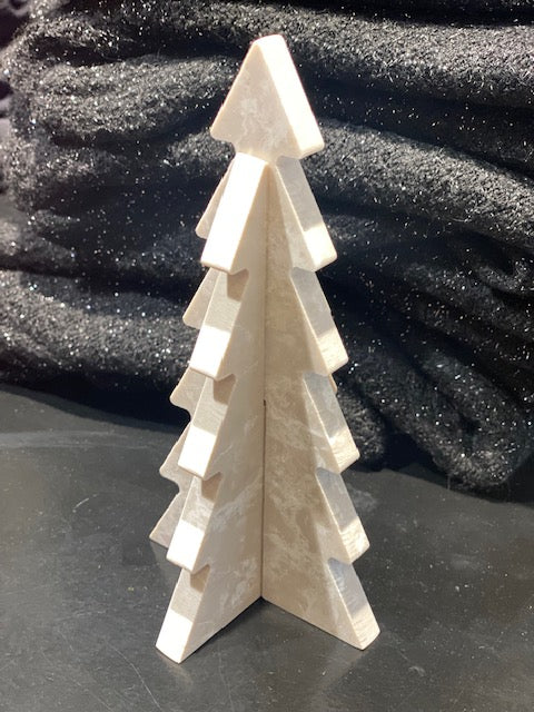 Mangus Juletræ - Marmor Juletræ i Creme 18cm