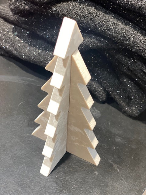 Mangus Juletræ - Marmor Juletræ i Creme 18cm