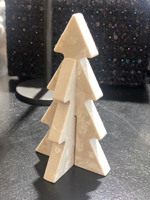 Mangus Juletræ - Marmor Juletræ i Creme 12cm