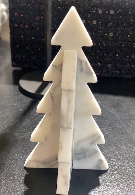 Mangus - Marmor Juletræ i Hvid 15cm