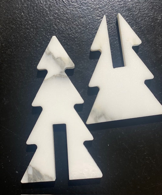 Mangus Juletræ - Marmor Juletræ i Hvid 12cm